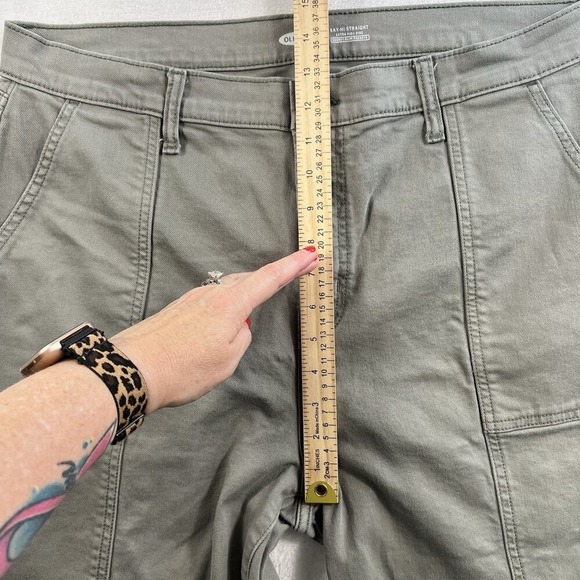 Old Navy Sz 16 Sky-Hi Straight Extra High Waisted Pop Color Utility Jeans Grey - Picture 12 of 15